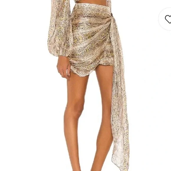 ROCOCO SAND Rhea Mini Skirt set in Snake Multi - Picture 3 of 16